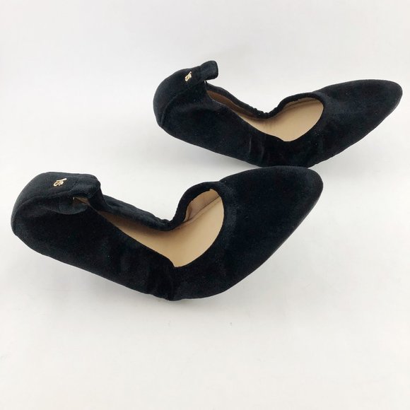 NWOB! YOSI SAMRA Black Velvet Vienna 2 Foldable Ballet Flats 6 - Picture 2 of 10